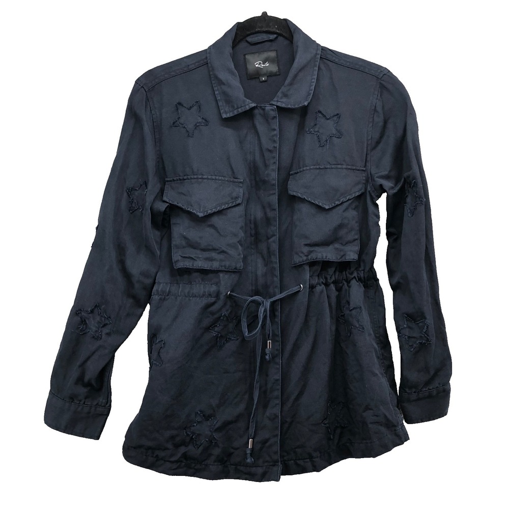 Rails Lancaster Indigo‎ Stars Lightweight Jacket Womens Small Blue Drawstring